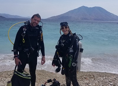 Jay and Dan back from a dive by Bert Veenendaal